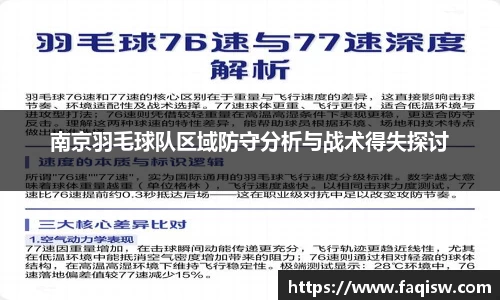 南京羽毛球队区域防守分析与战术得失探讨